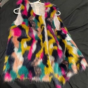 Colorful fur vest